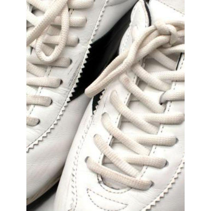 White & Black Leather Diorun Sneakers For Sale 3