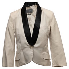 Weißer & schwarzer McQ Alexander McQueen Smoking-Blazer aus Wolle Größe IT 40