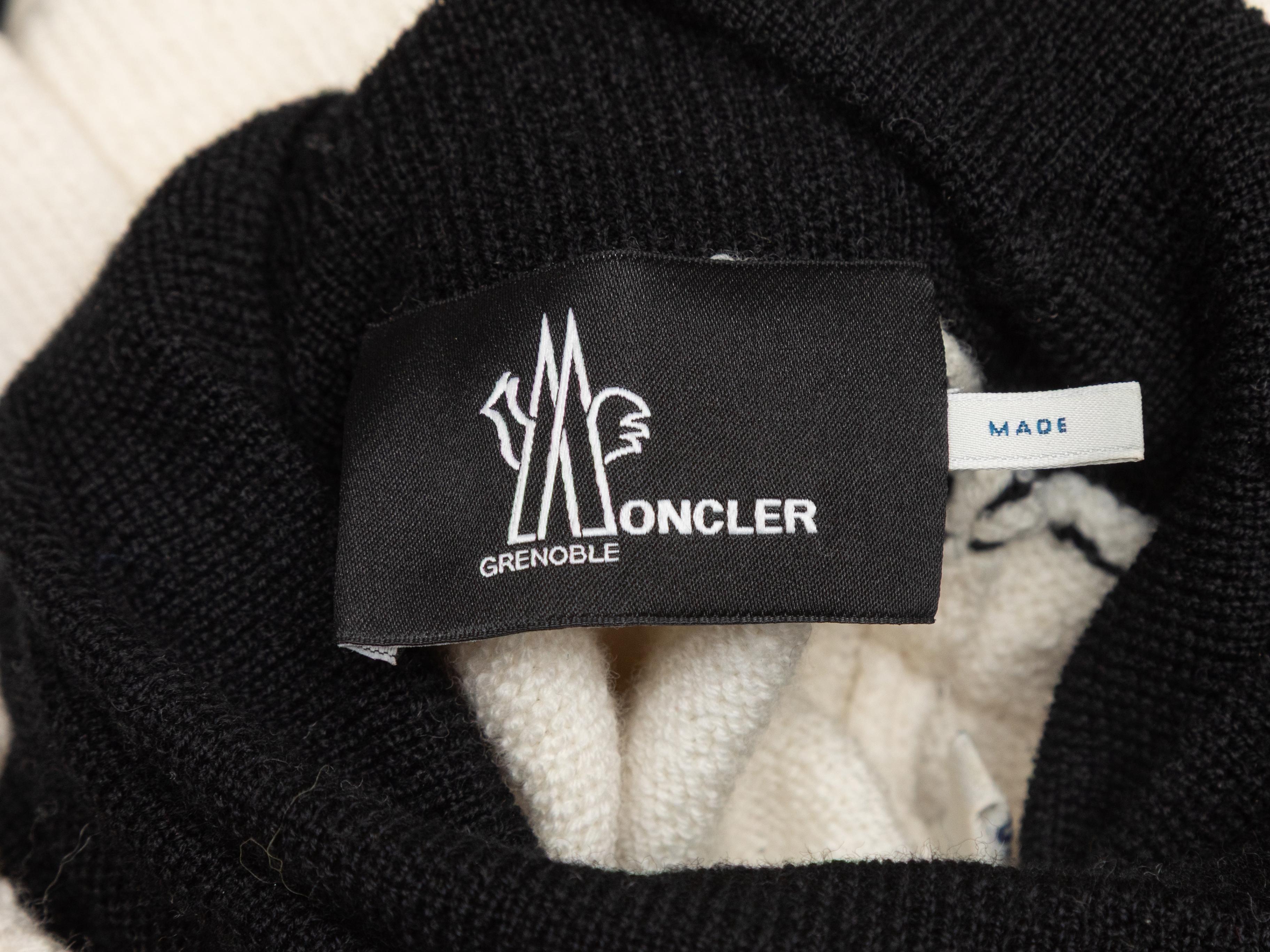 Pull à col roulé Color Block Moncler blanc et noir Taille US XS Bon état - En vente à New York, NY