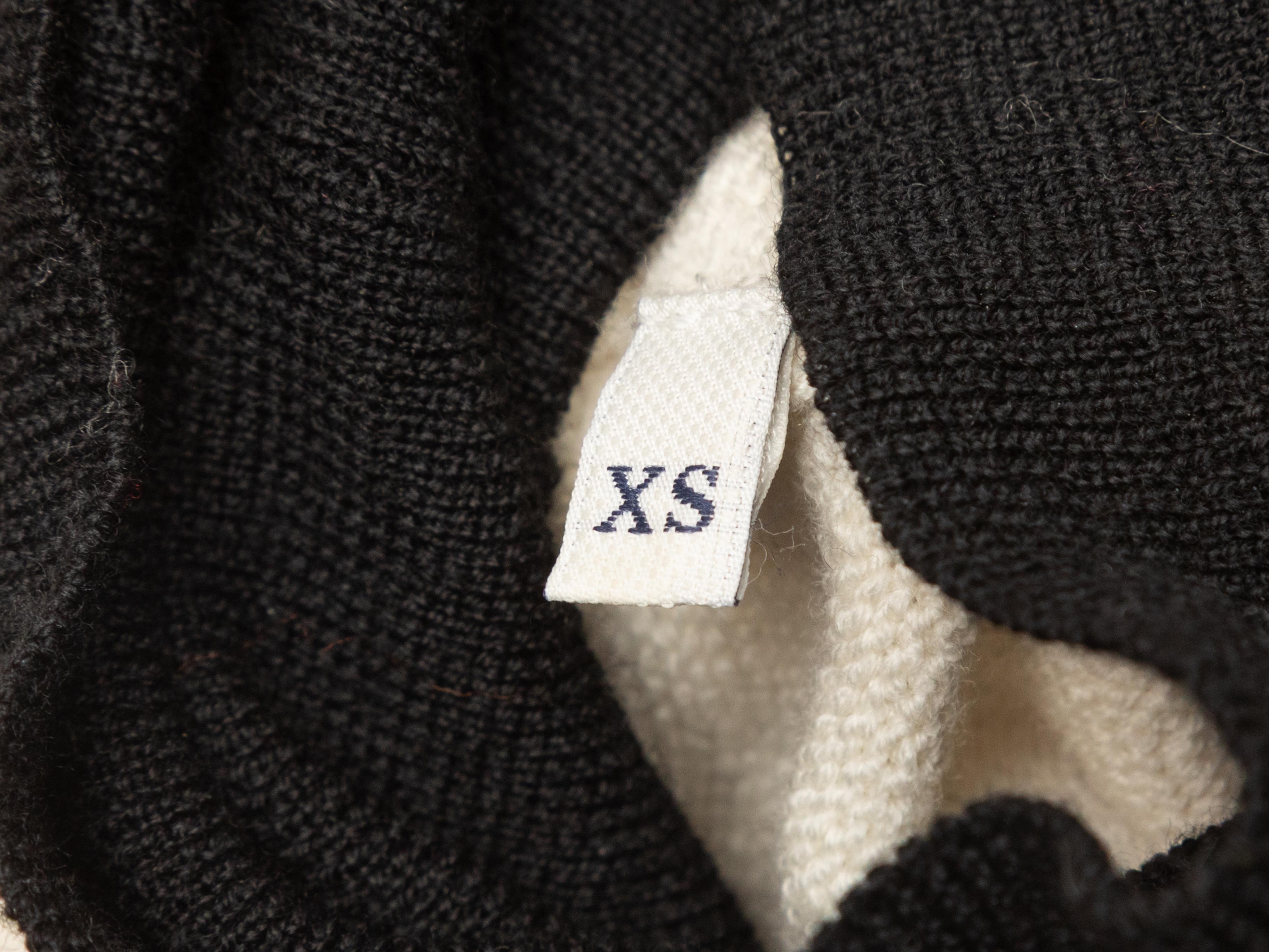 Pull à col roulé Color Block Moncler blanc et noir Taille US XS Pour femmes en vente