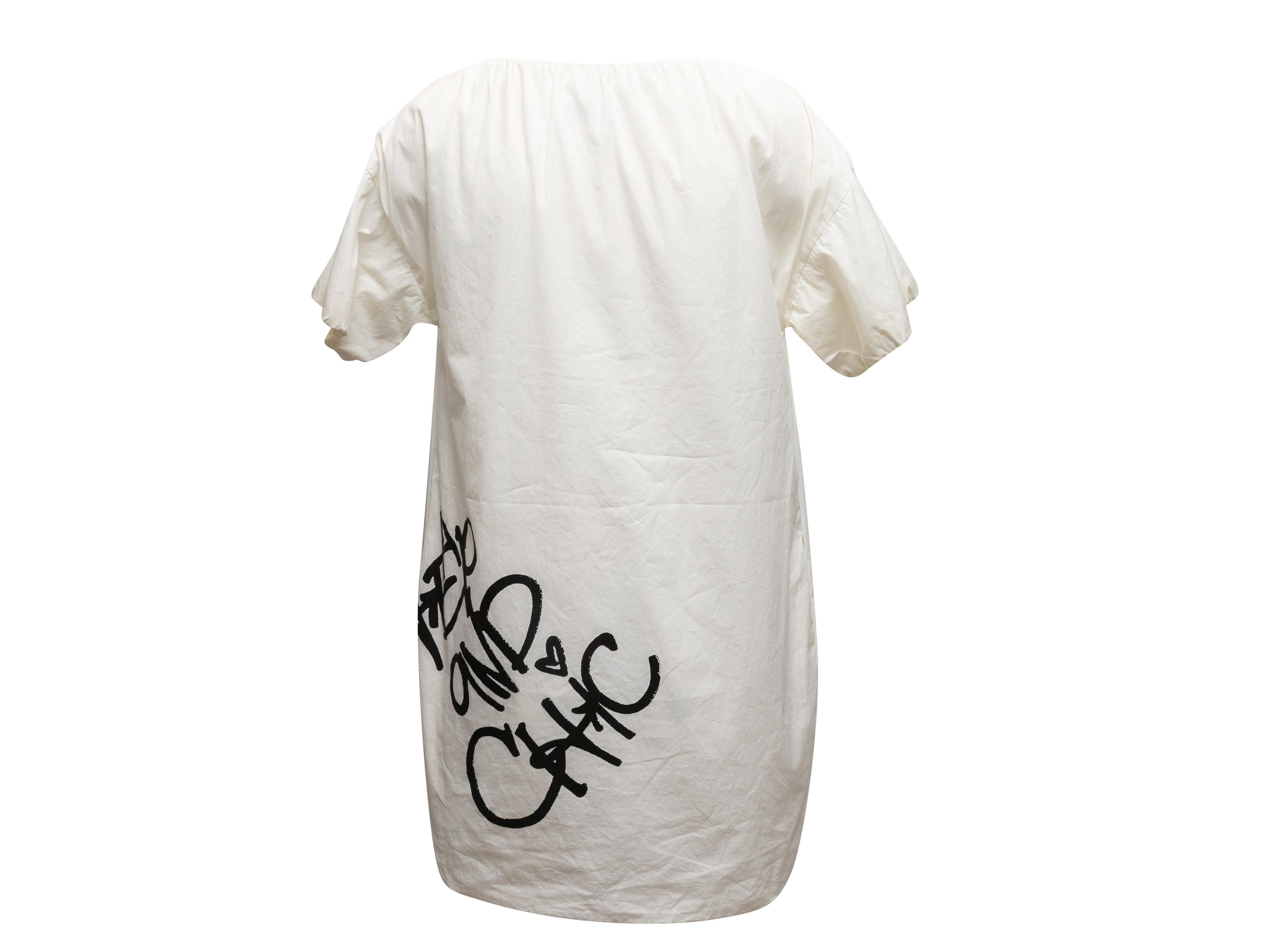 Mini túnica estampada Moschino Cheap and Chic blanca y negra Talla US 6 Gris en venta