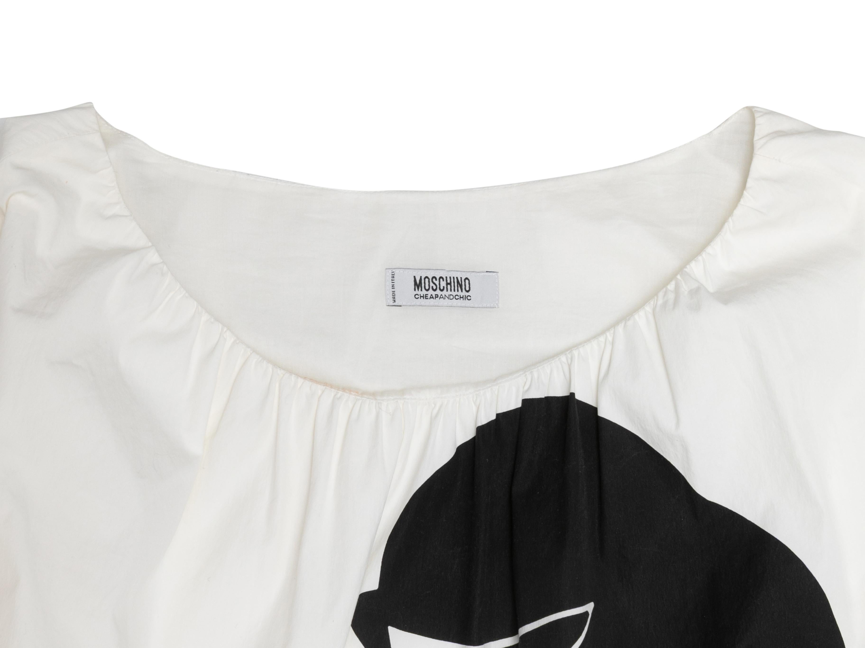 Mini túnica estampada Moschino Cheap and Chic blanca y negra Talla US 6 en Bueno estado para la venta en New York, NY