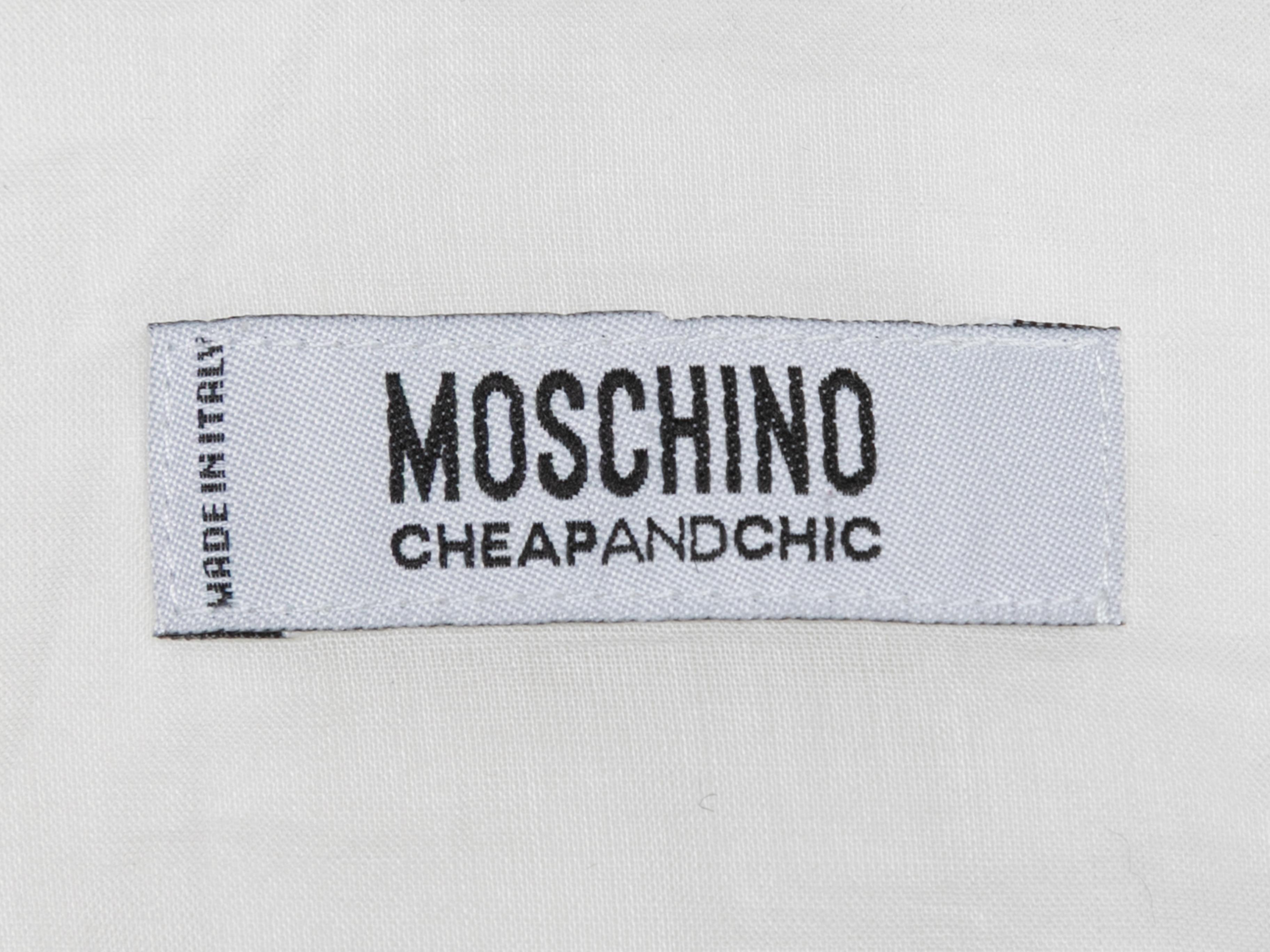 De las mujeres Mini túnica estampada Moschino Cheap and Chic blanca y negra Talla US 6 en venta