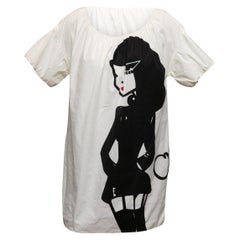 White & Black Moschino Cheap and Chic Printed Mini Tunic Size US 6