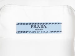White & Black Prada Color Block Cotton Button-Up Top Size IT 36