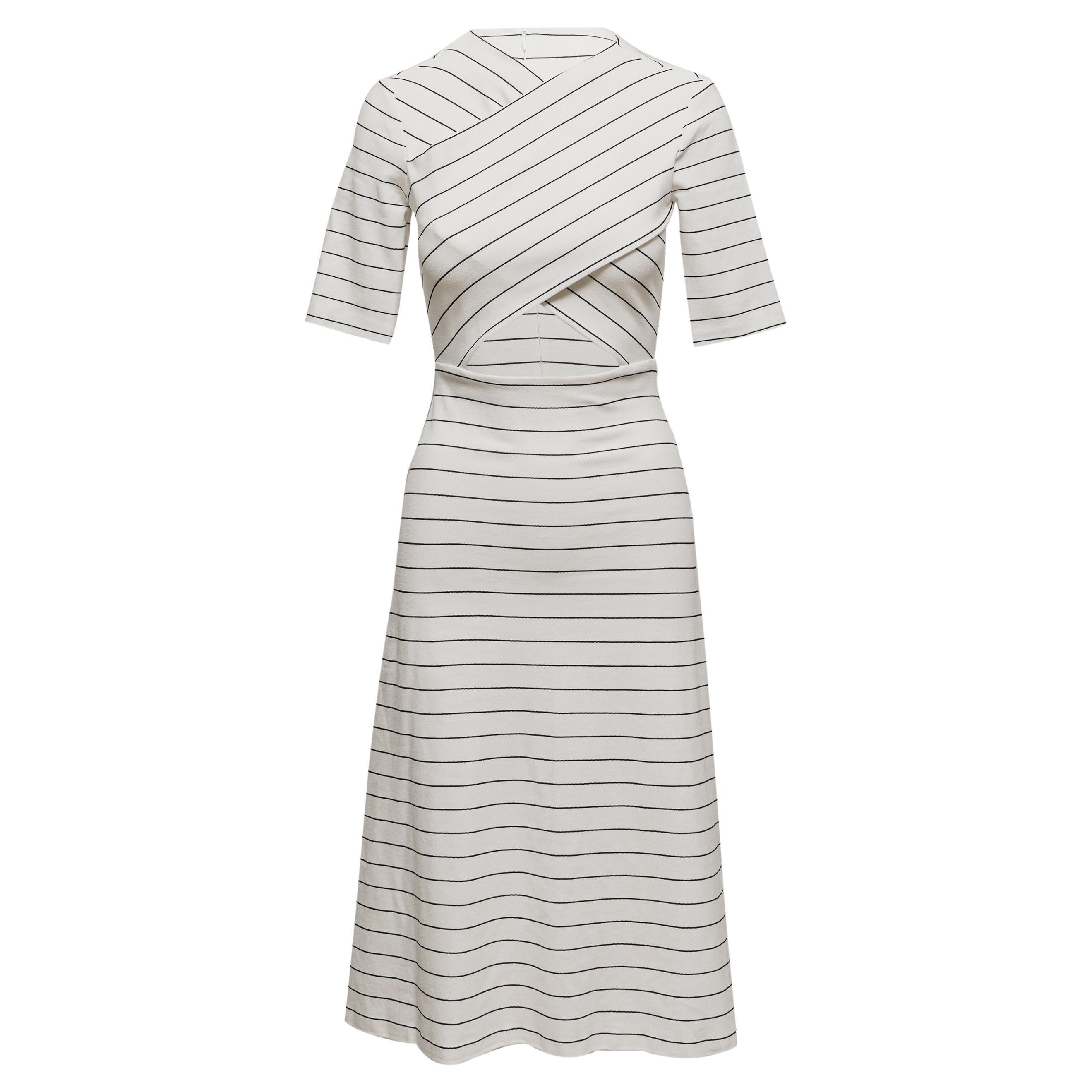 White & Black Rosetta Getty Striped Dress Size US S For Sale