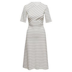 White & Black Rosetta Getty Striped Dress Size US S