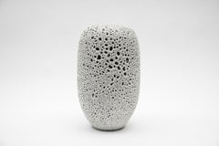 White & Black Studio Ceramic Vase by Wilhelm & Elly Kuch, 1960s, Germany