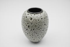 White & Black Studio Ceramic Vase by Wilhelm & Elly Kuch, 1960s, Germany