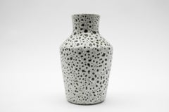 White & Black Studio Ceramic Vase by Wilhelm & Elly Kuch, 1960s, Germany
