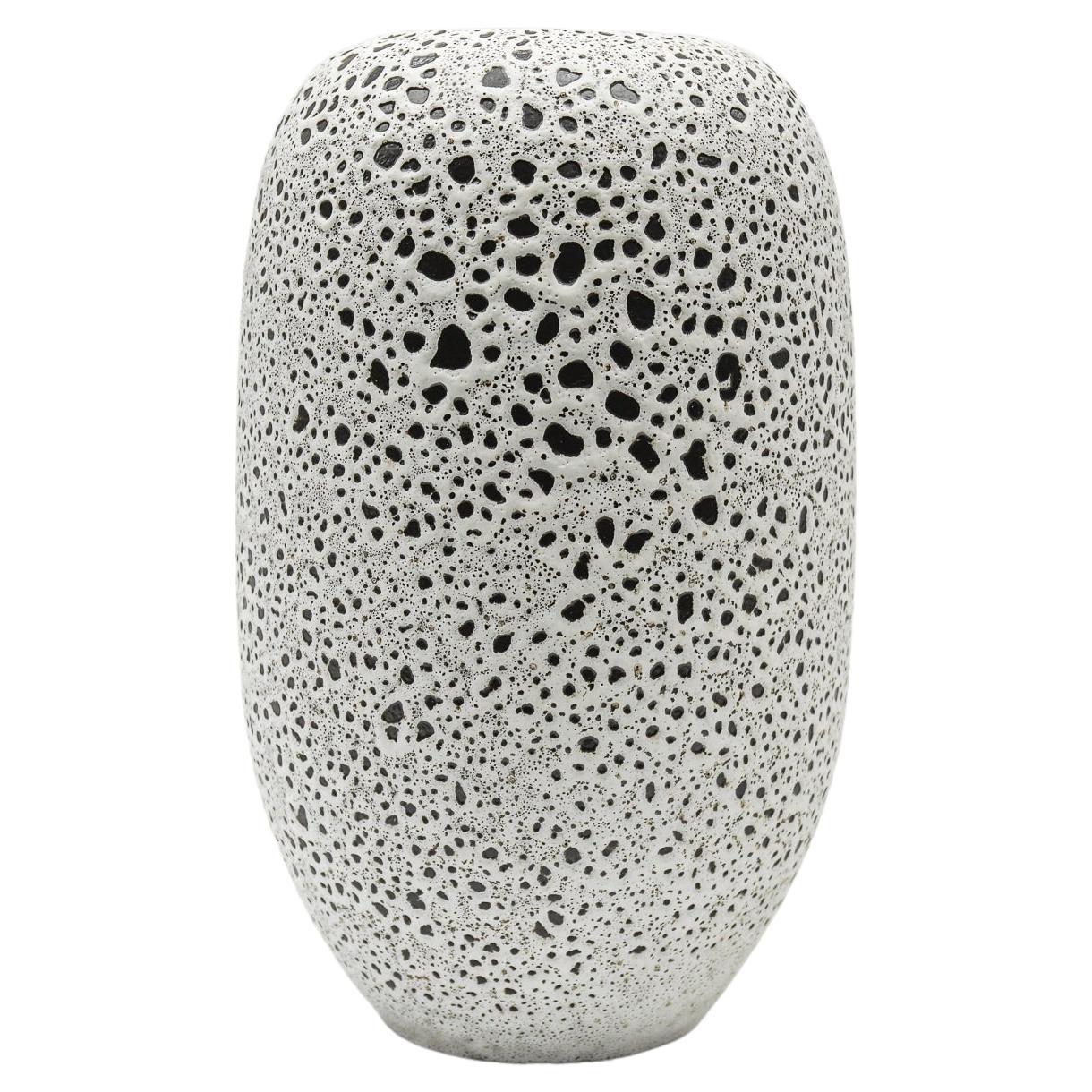 Vase en céramique Studio blanc et noir par Wilhelm & Ellis Ceramics, années 1960, Allemagne