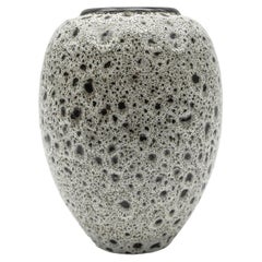 White & Black Studio Ceramic Vase by Wilhelm & Elly Kuch, 1960s, Germany