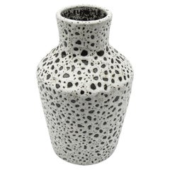 Retro White & Black Studio Ceramic Vase by Wilhelm & Elly Kuch, 1960s, Germany