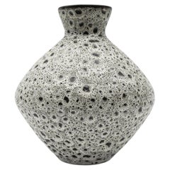 Retro White & Black Studio Ceramic Vase by Wilhelm & Elly Kuch, 1960s, Germany