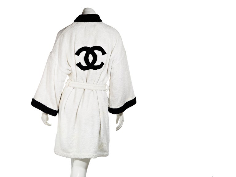 White and Black Vintage Chanel Bathrobe For Sale at 1stDibs chanel robe, chanel dressing gown