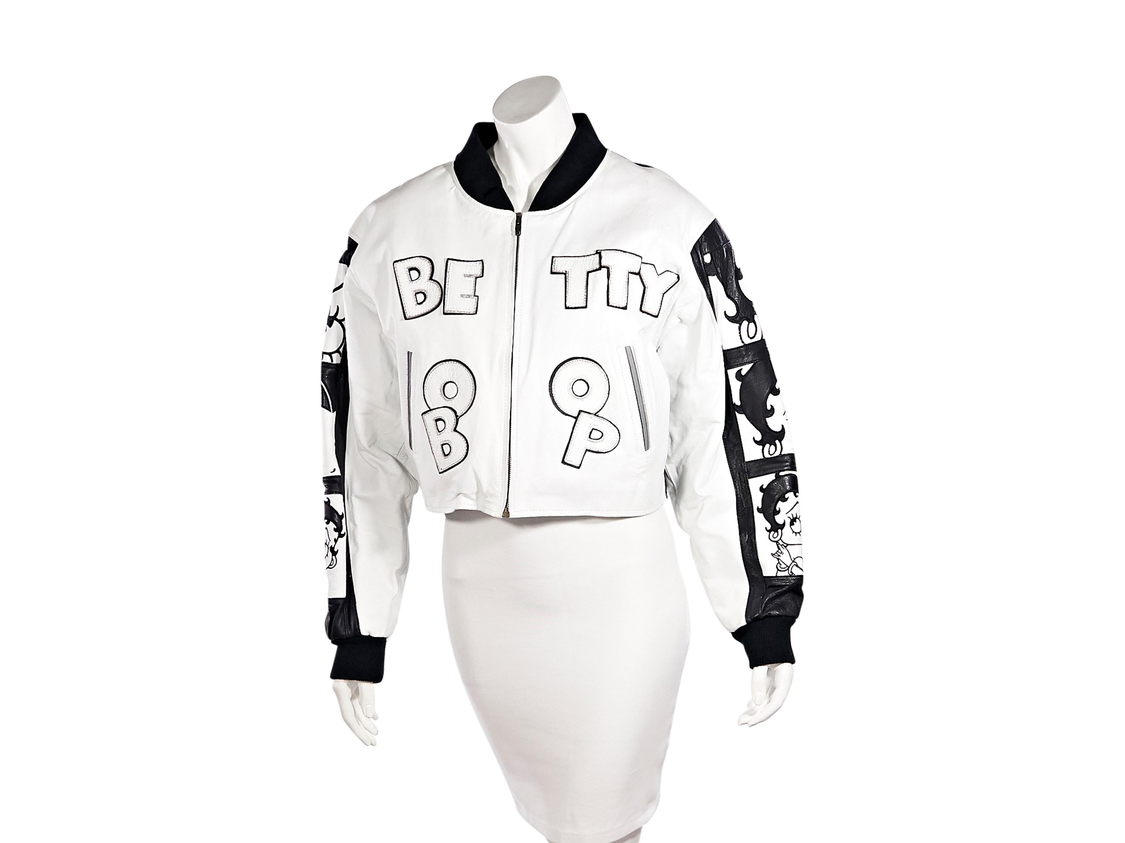 White and Black Vintage Montana Toons Betty Boop Jacket at 1stDibs
