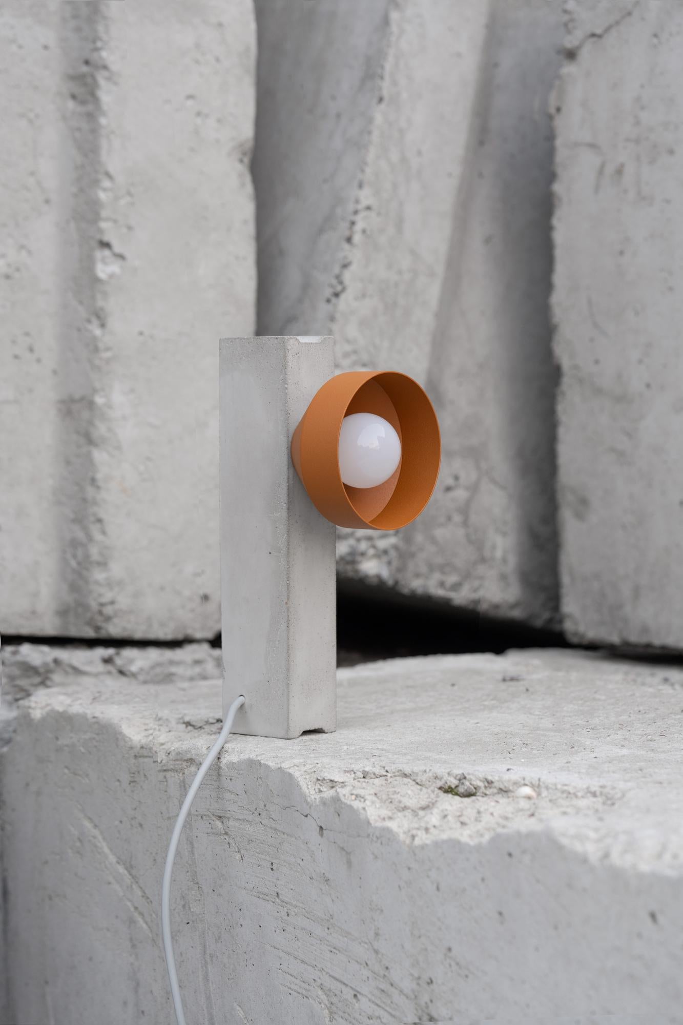 Contemporary White Block Table Lamp by +kouple For Sale