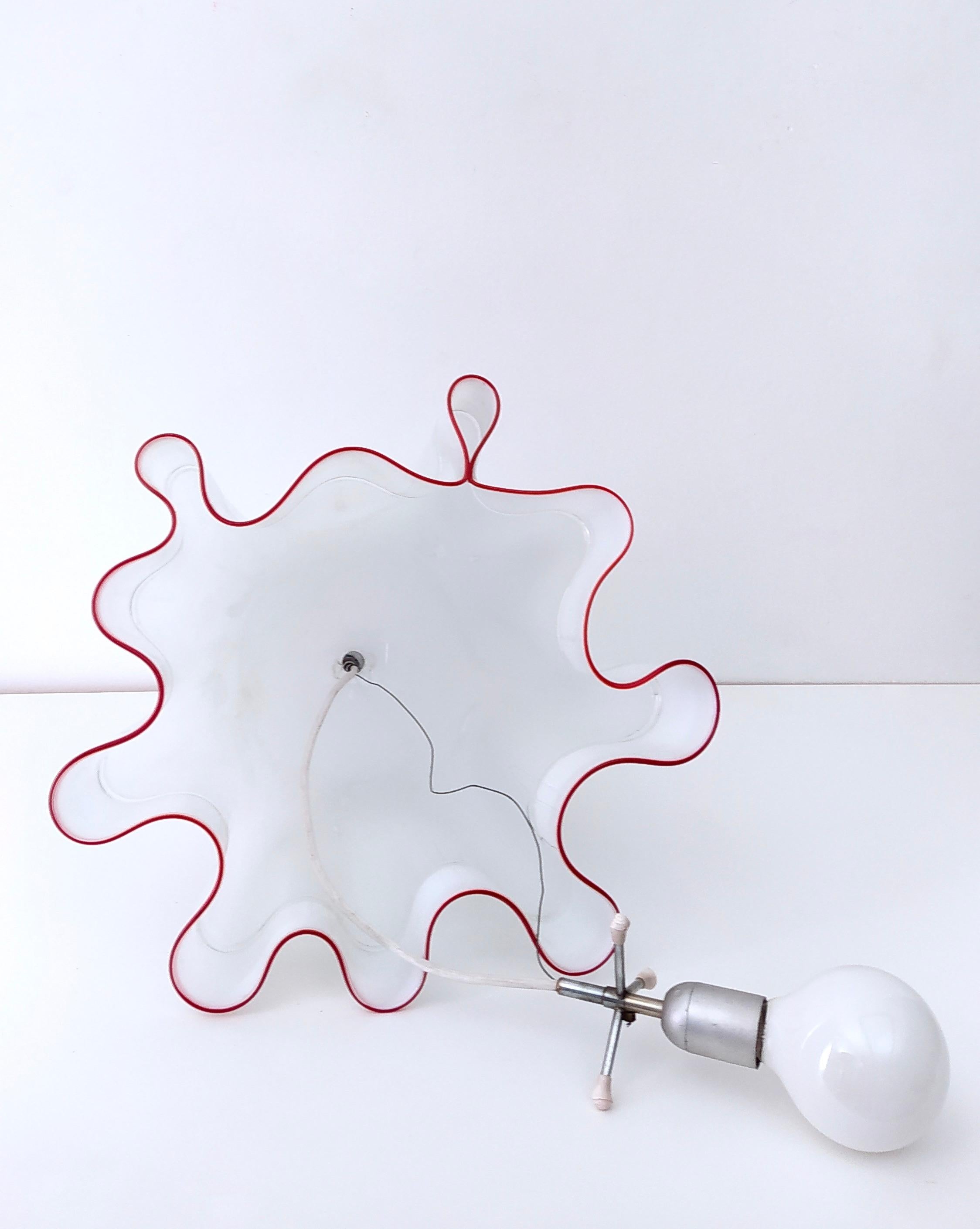 Postmodern White Blown Glass Pendant Mod. Zenda by Luciano Vistosi, Italy For Sale 2
