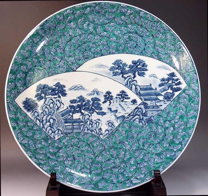 Meiji Japanese Contemporary White Blue Porcelain Vase by Master Artist, 1 For Sale