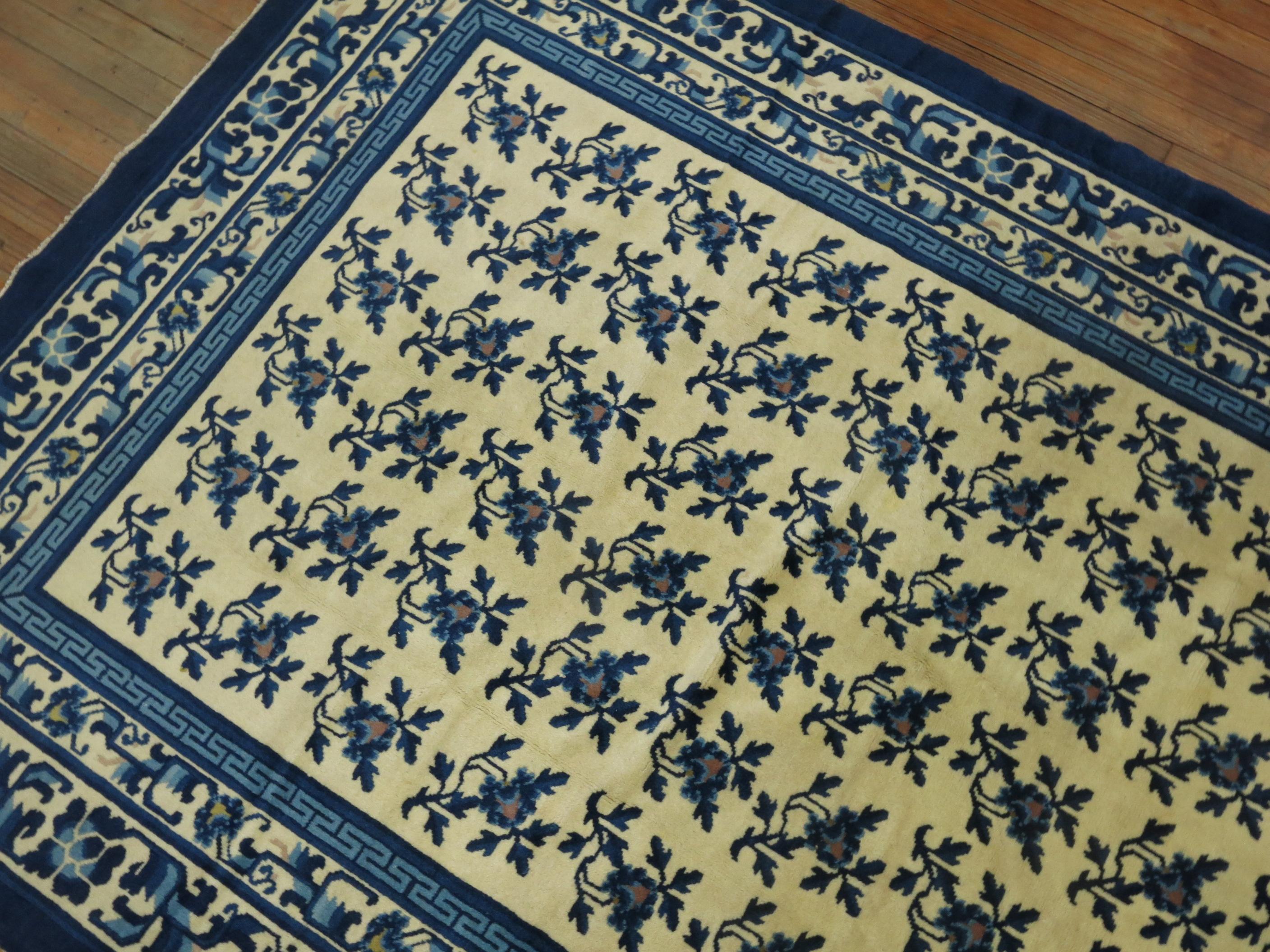 Exportation chinoise Tapis chinois bleu blanc et blanc en vente