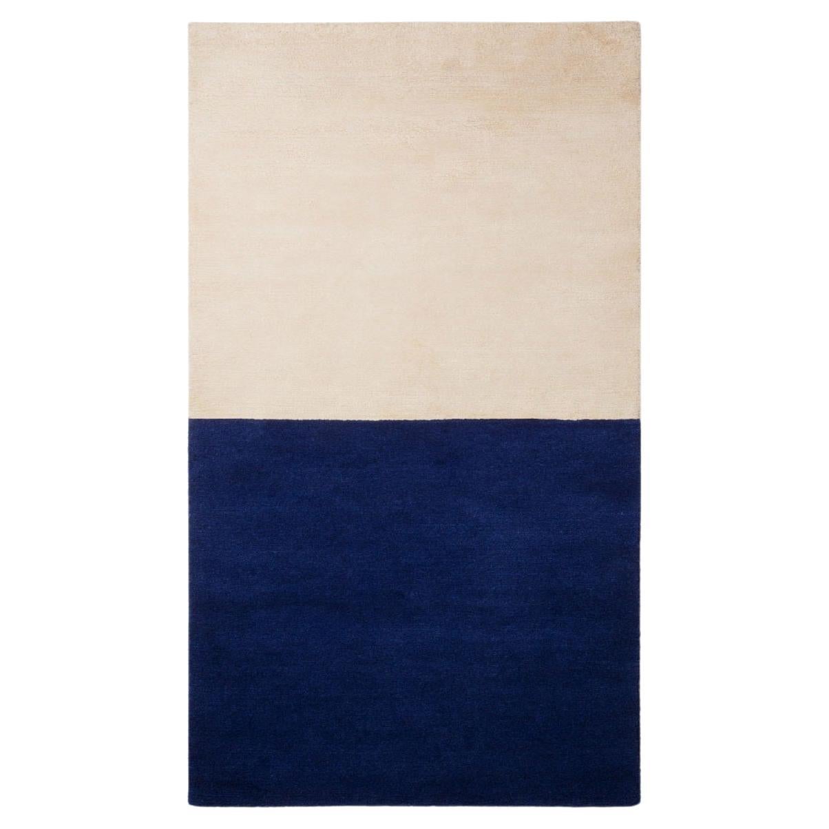 Tapiz tejido a mano blanco/azul 240 by Calyah