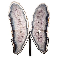 White & Blue Lace Agate Butterfly Wings Geode
