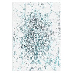 White & Blue Tree of Life Rug from the Modern Persian Collection by Gordian Rugs