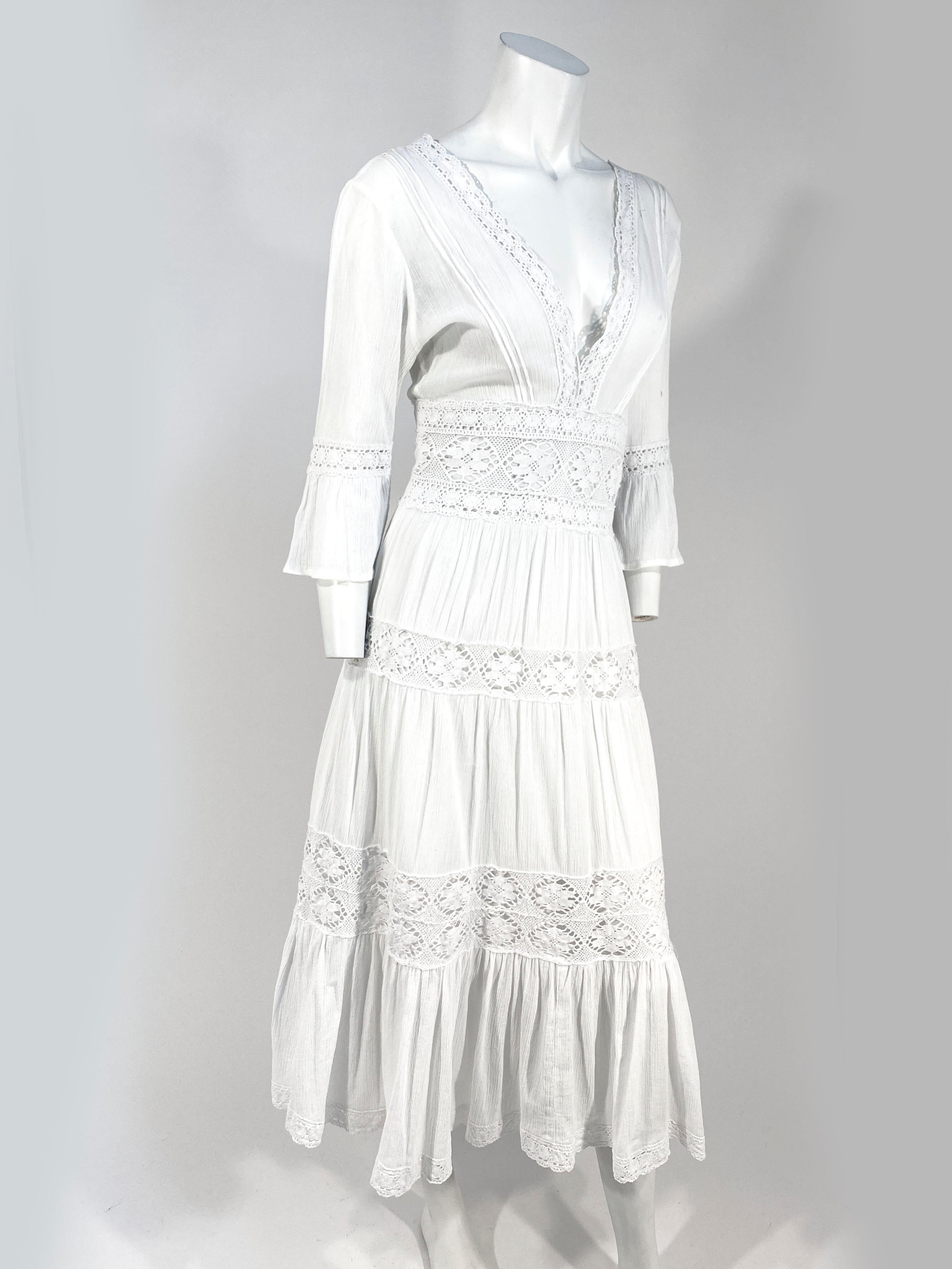 White Bohemian Peasant Dress For Sale at 1stDibs white peasant dress