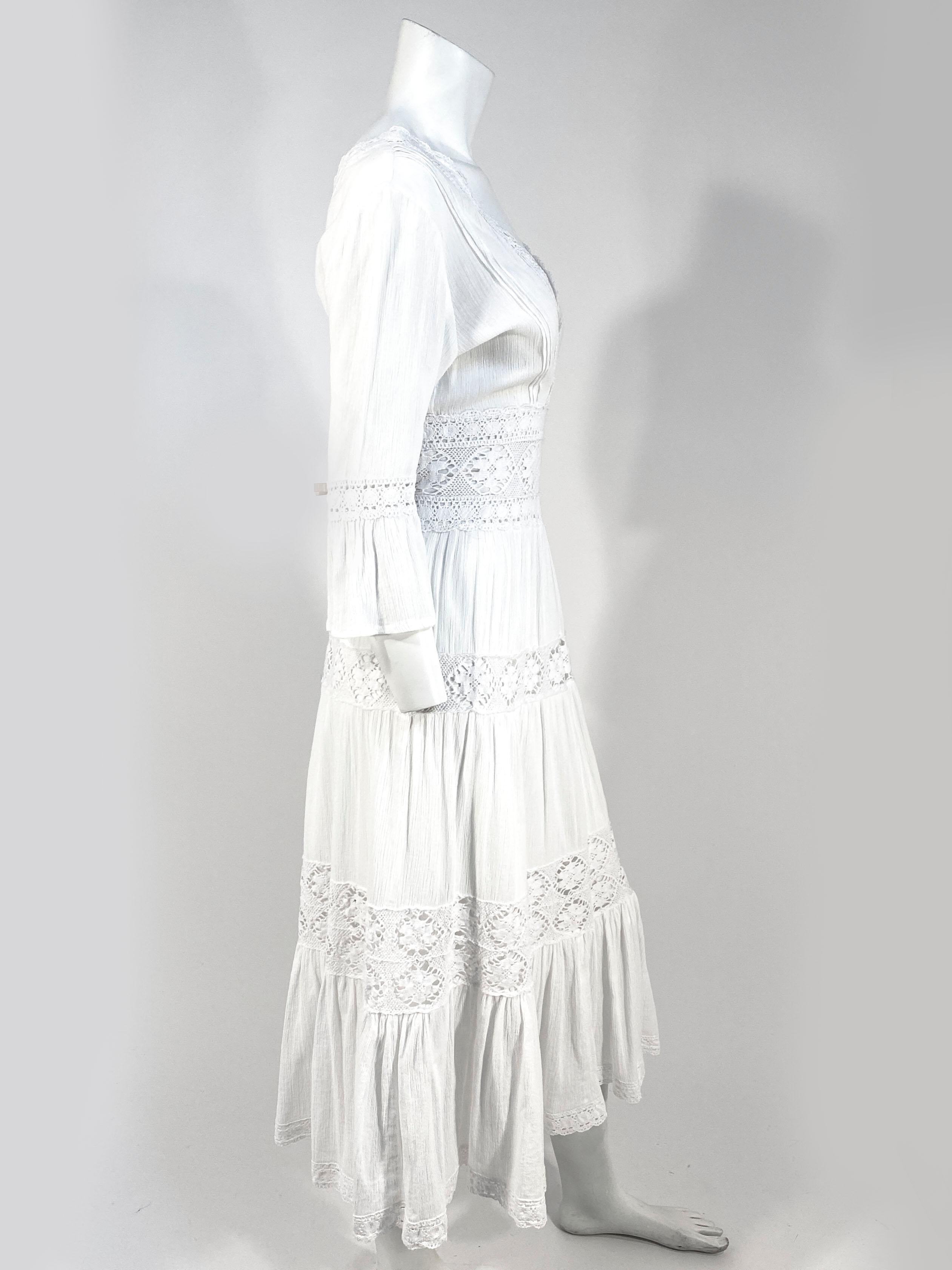 White Bohemian Peasant Dress at 1stDibs white peasant dress, white
