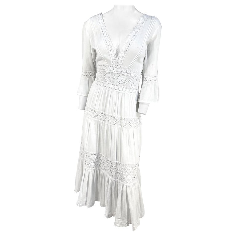 White Bohemian Peasant Dress For Sale at 1stDibs white peasant dress