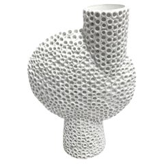 Jarrón Blanco Textura Atrevida Off Center, China, Contemporáneo