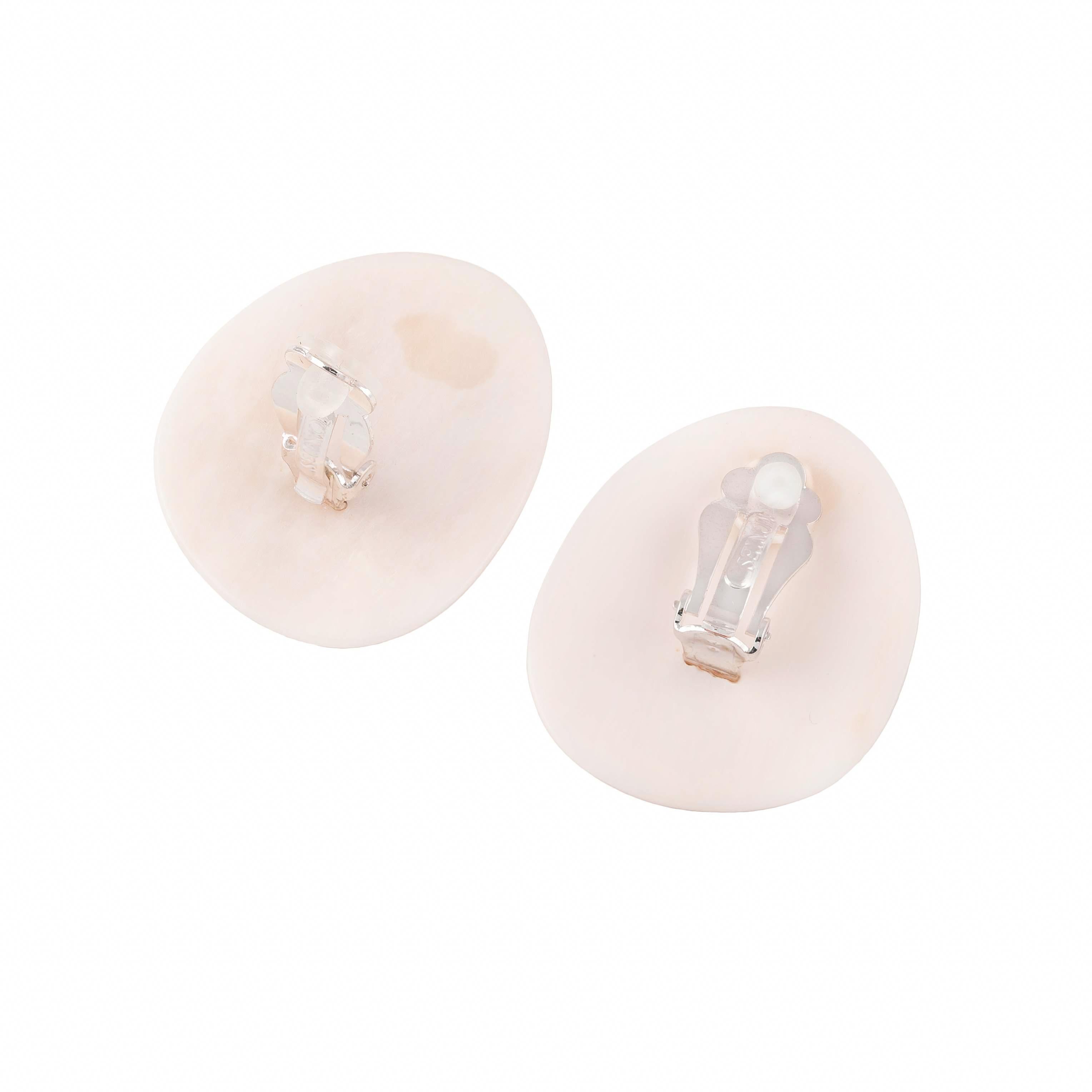 Modern White Bone Earrings and White Bone Necklace Set For Sale