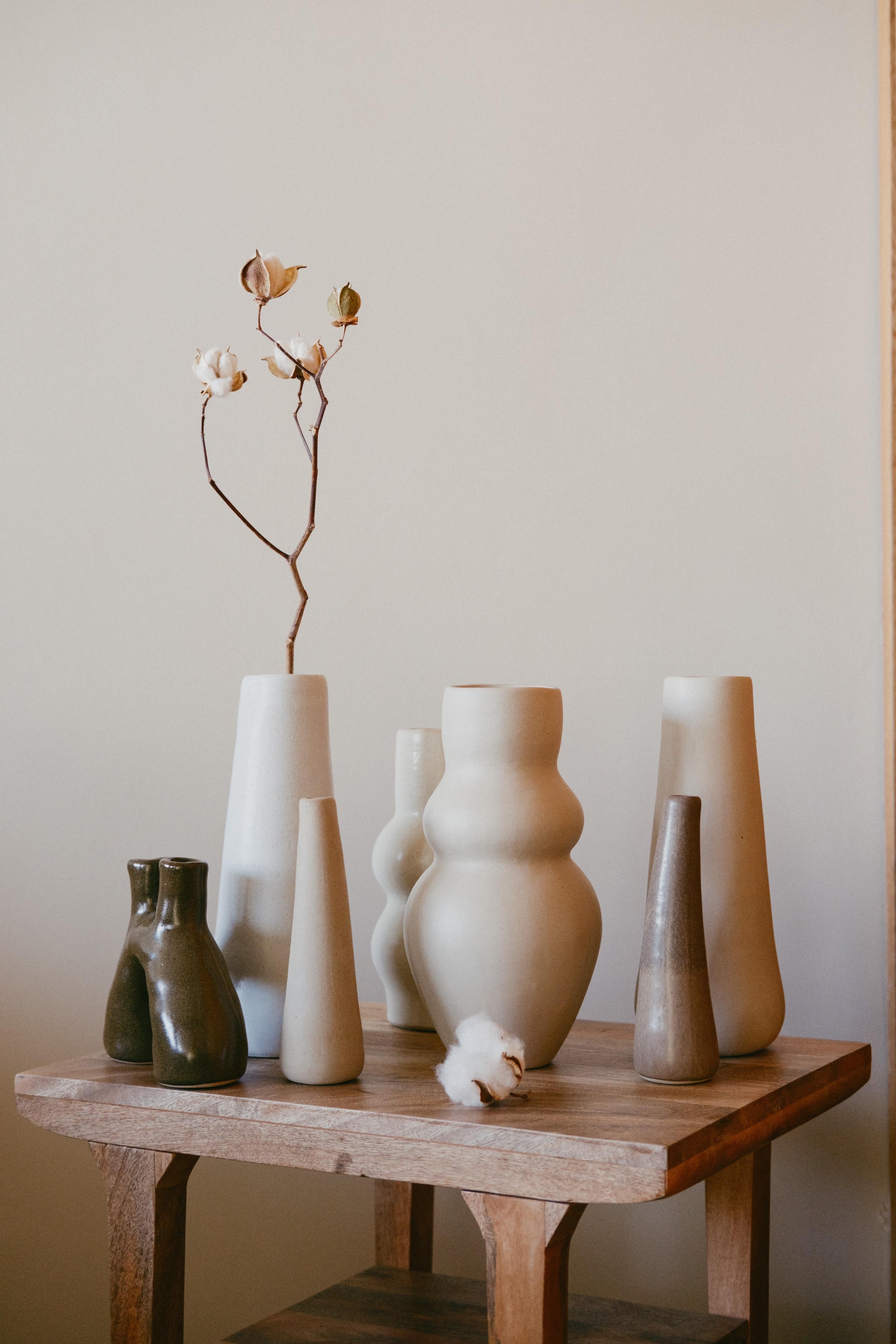 Ceramic White Bone Femme I Vase by Camila Apaez For Sale