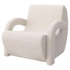 White Boucle Accent Chair