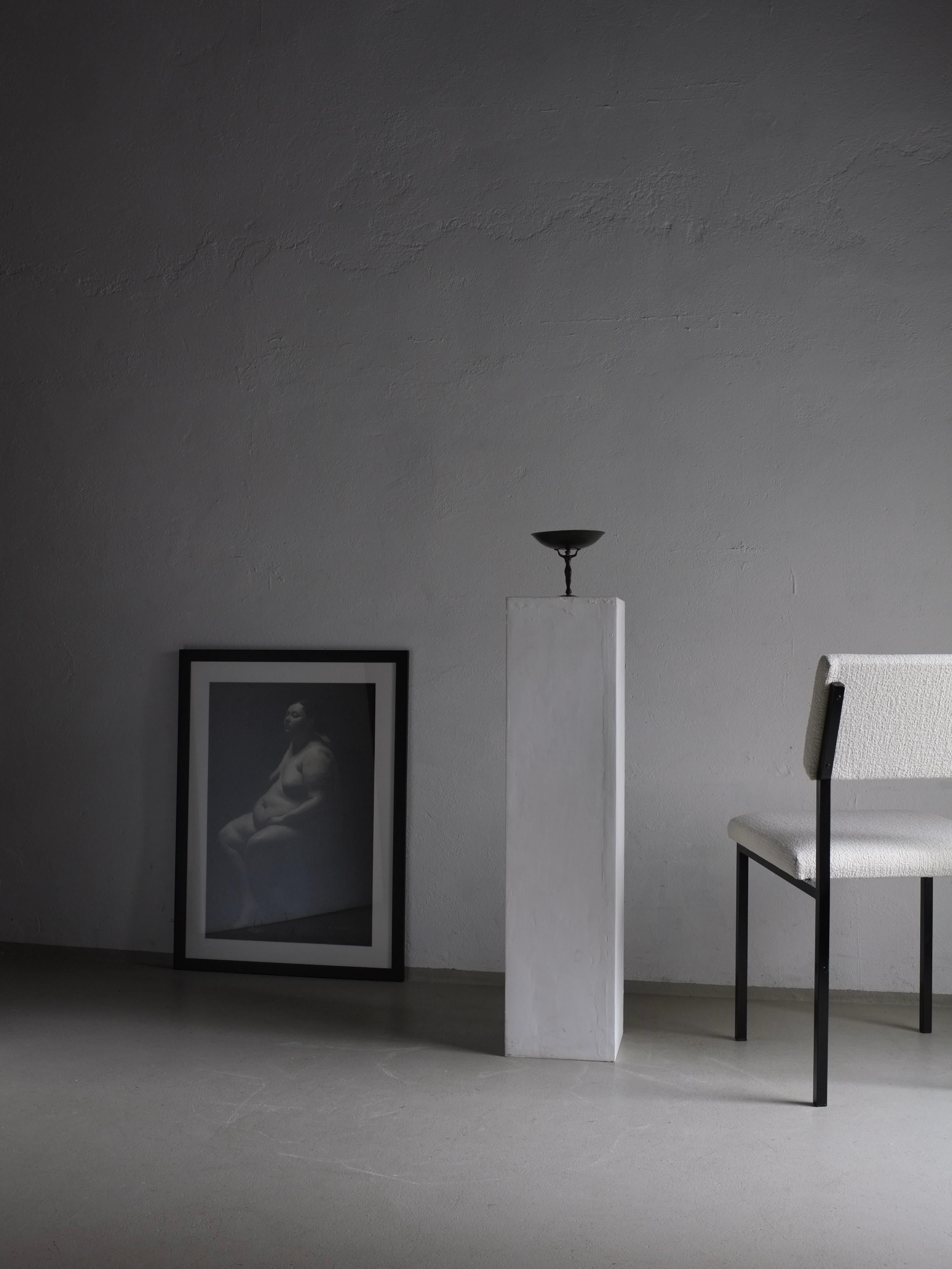 XX secolo Sedie in metallo bianco e nero, Kembo, Paesi Bassi 1960s in vendita
