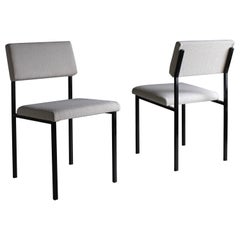 White Boucle Black Metal Chairs, Kembo, Netherlands 1960s