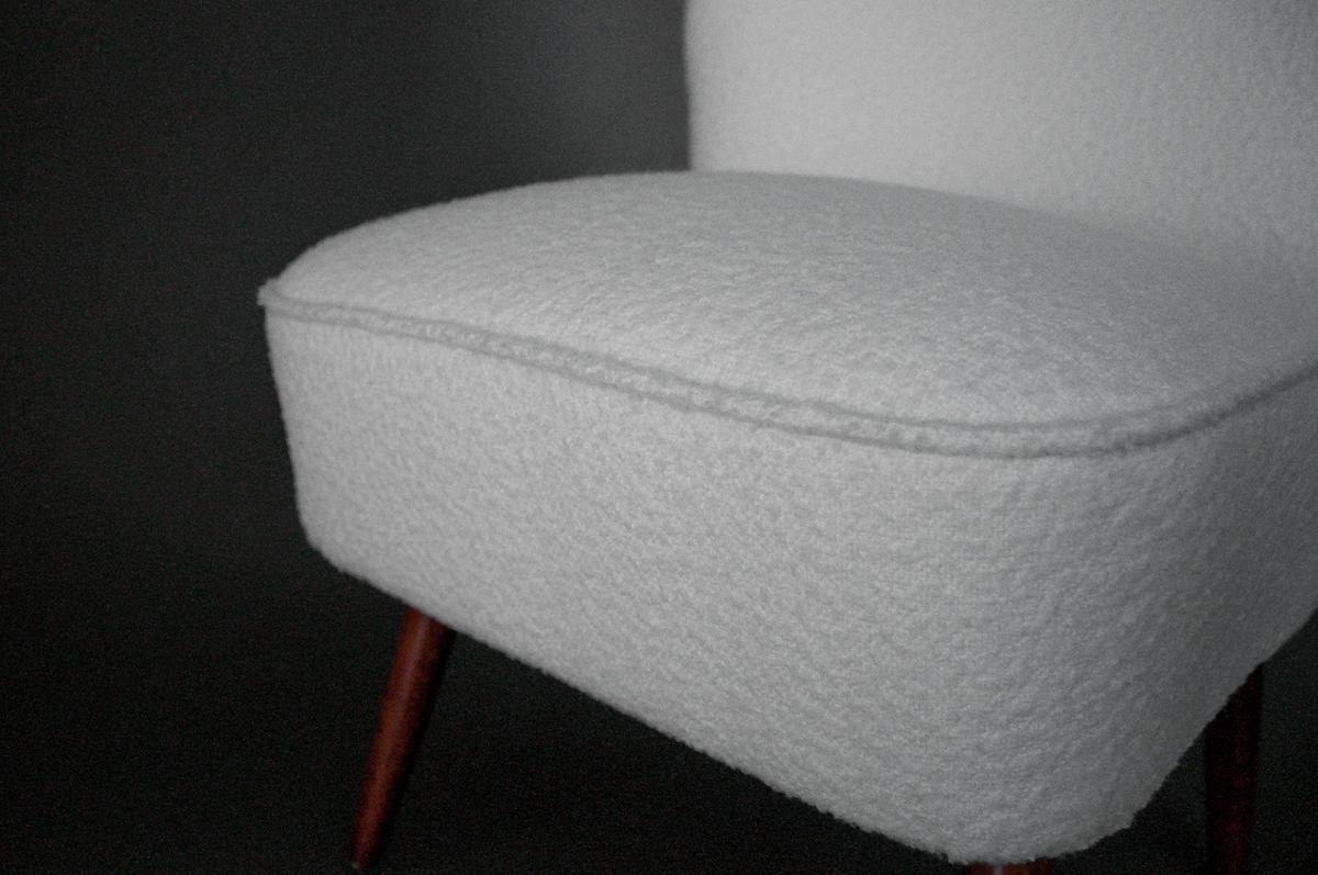 Unknown White Boucle Cozy Club Chair