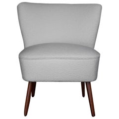 White Boucle Cozy Club Chair