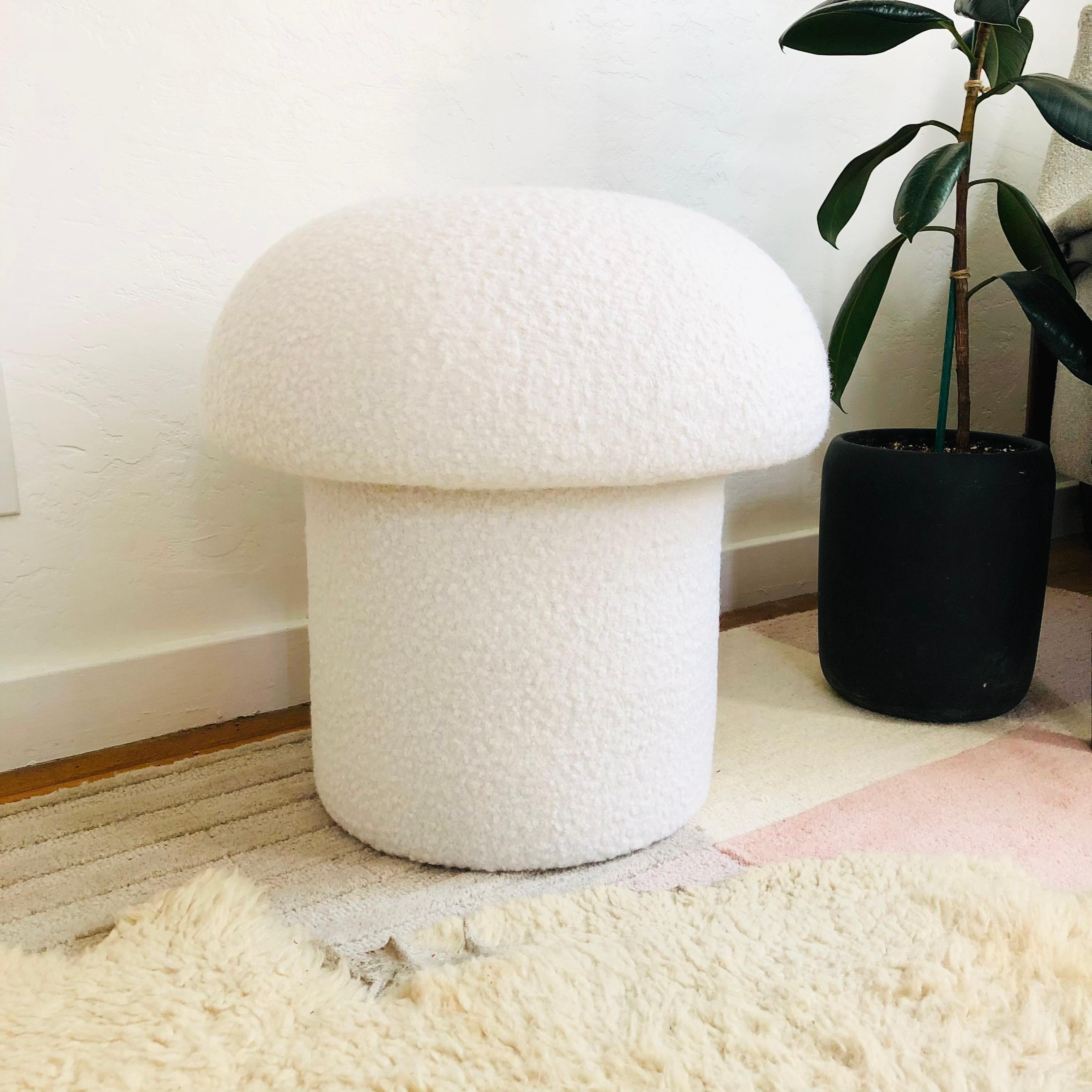 white mushroom ottoman