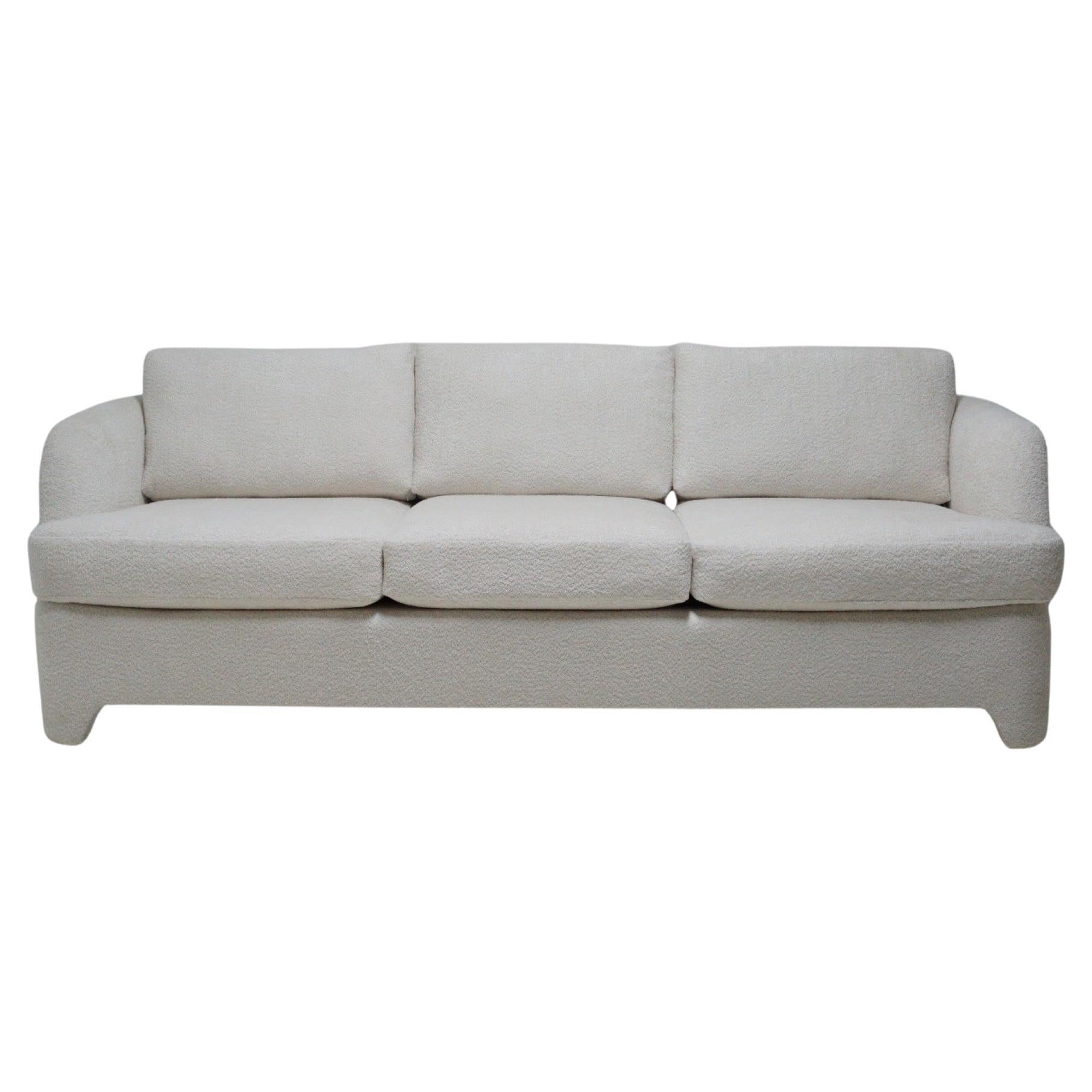 White Boucle Sofa, 1980s For Sale
