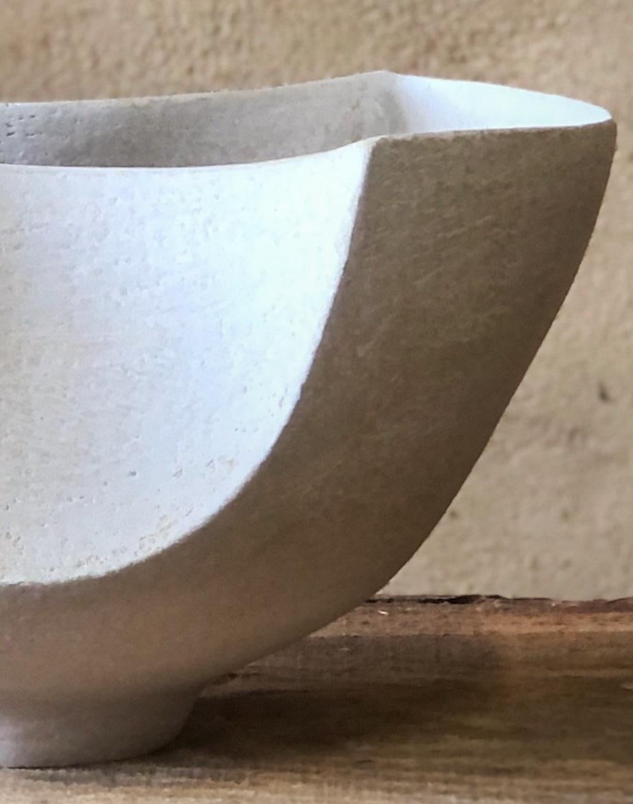 Post-Modern White Bowl by Sophie Vaidie For Sale