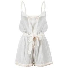 White Braid Detail Belted Playsuit Size XL