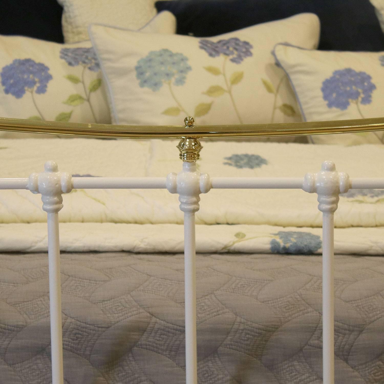 19th Century White Brass and Iron Bed, MSK48