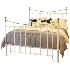 Antique White Brass and Iron Bed, MSK48