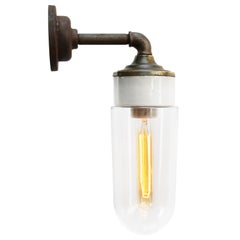 White Brass Sconces Wall Lights Vintage Porcelain Clear Glass