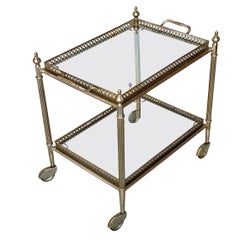 White Brass Vintage Trolley with Removable Trays from D.V.G.M. / S W, 1950s