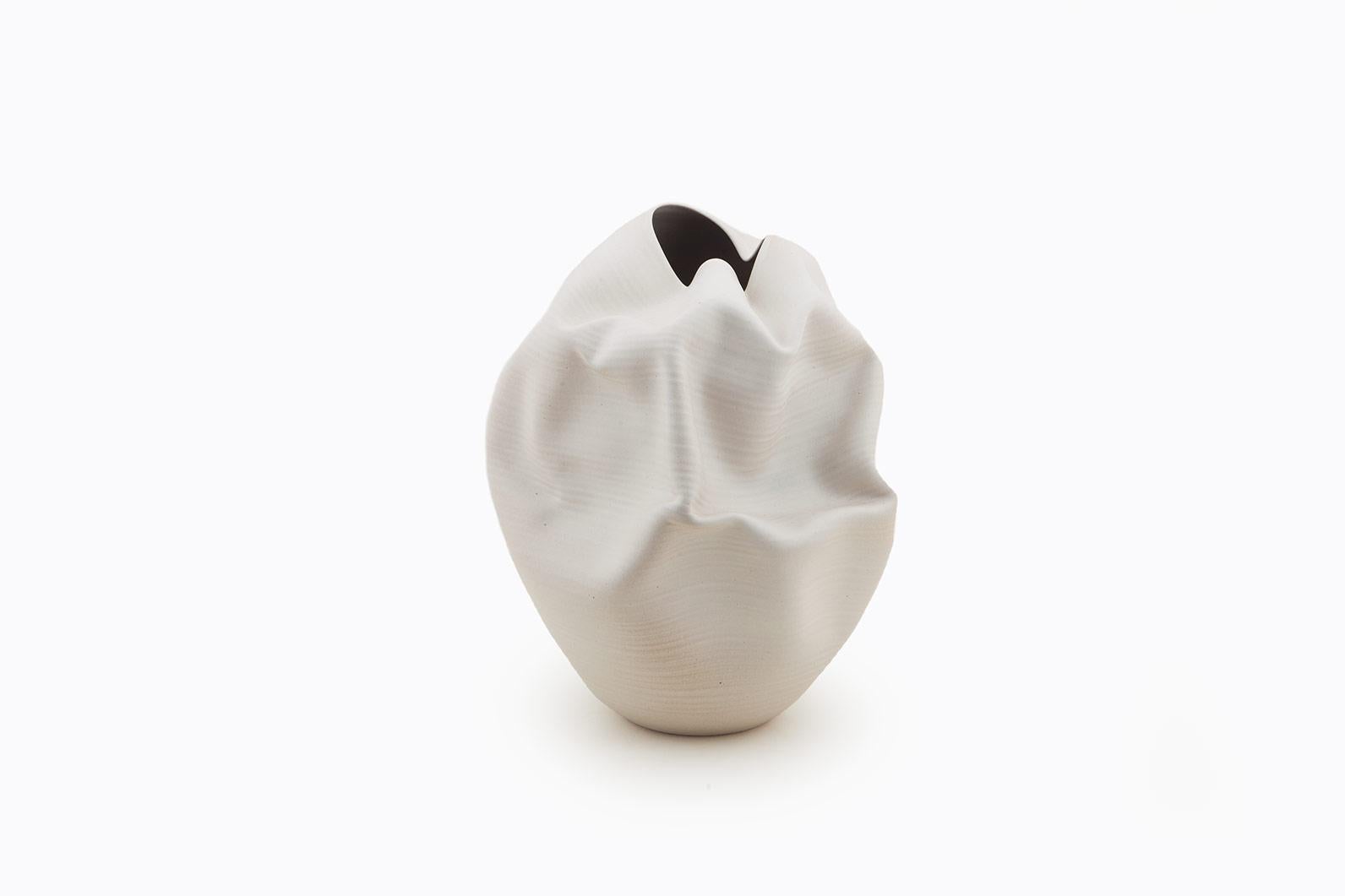 White Breath, Ceramic Vase, Interior Sculpture or Vessel, Objet D'art In New Condition In London, GB