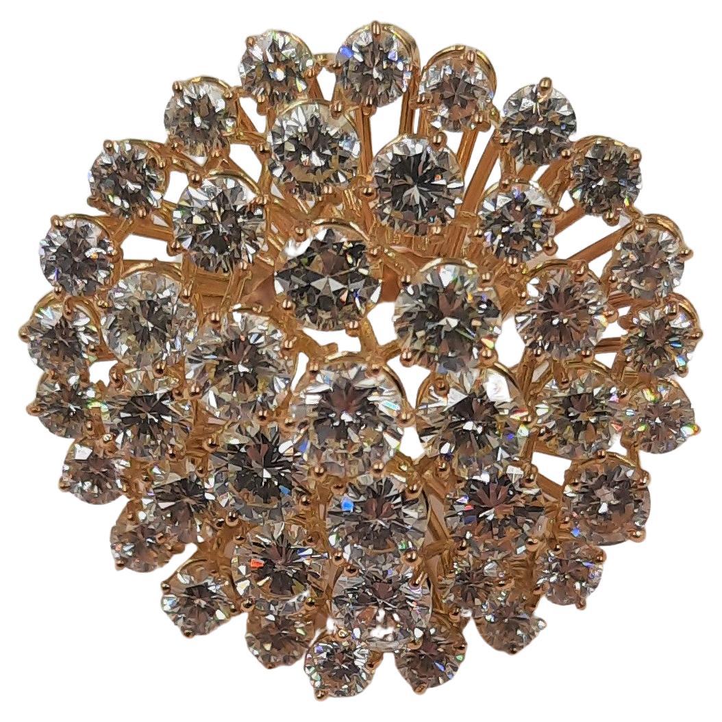 Weißer Diamant im Brillantschliff 18 Karat Gelbgold Ring im Angebot