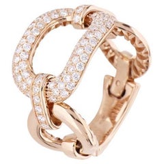 White Brilliant-Cut Diamond Pavè Chain Ring