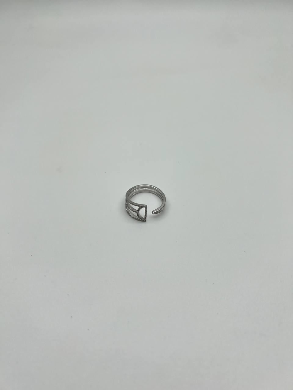 Brilliant Cut White Brilliant Diamond Pave Geometric 14 Karat White Gold Statement Ring For Sale